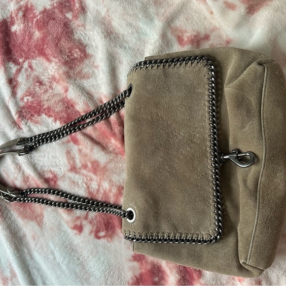 Rebecca Minkoff Stylish Edie Tan Suede Chain Shoulder Bag - Picture 8 of 8